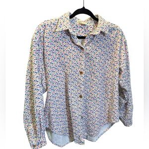 Ditsy Floral Corduroy Button Up Shacket